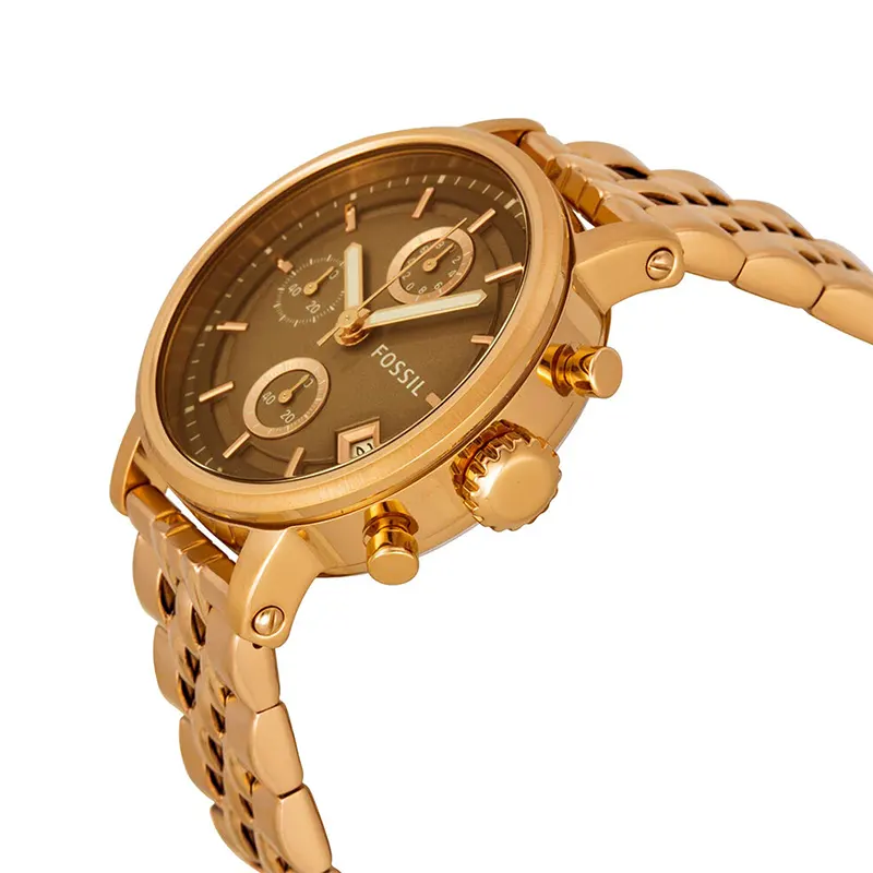 Fossil Boyfriend Chronograph Brown Dial Ladies Watch- ES3494